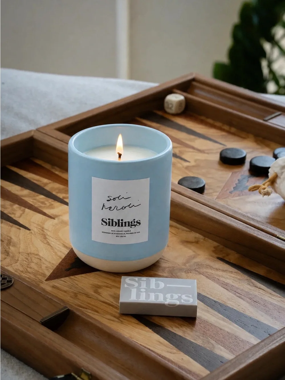 Siblings Ceramic Candle - Light Blue Soli Neroli forever candle limited edition